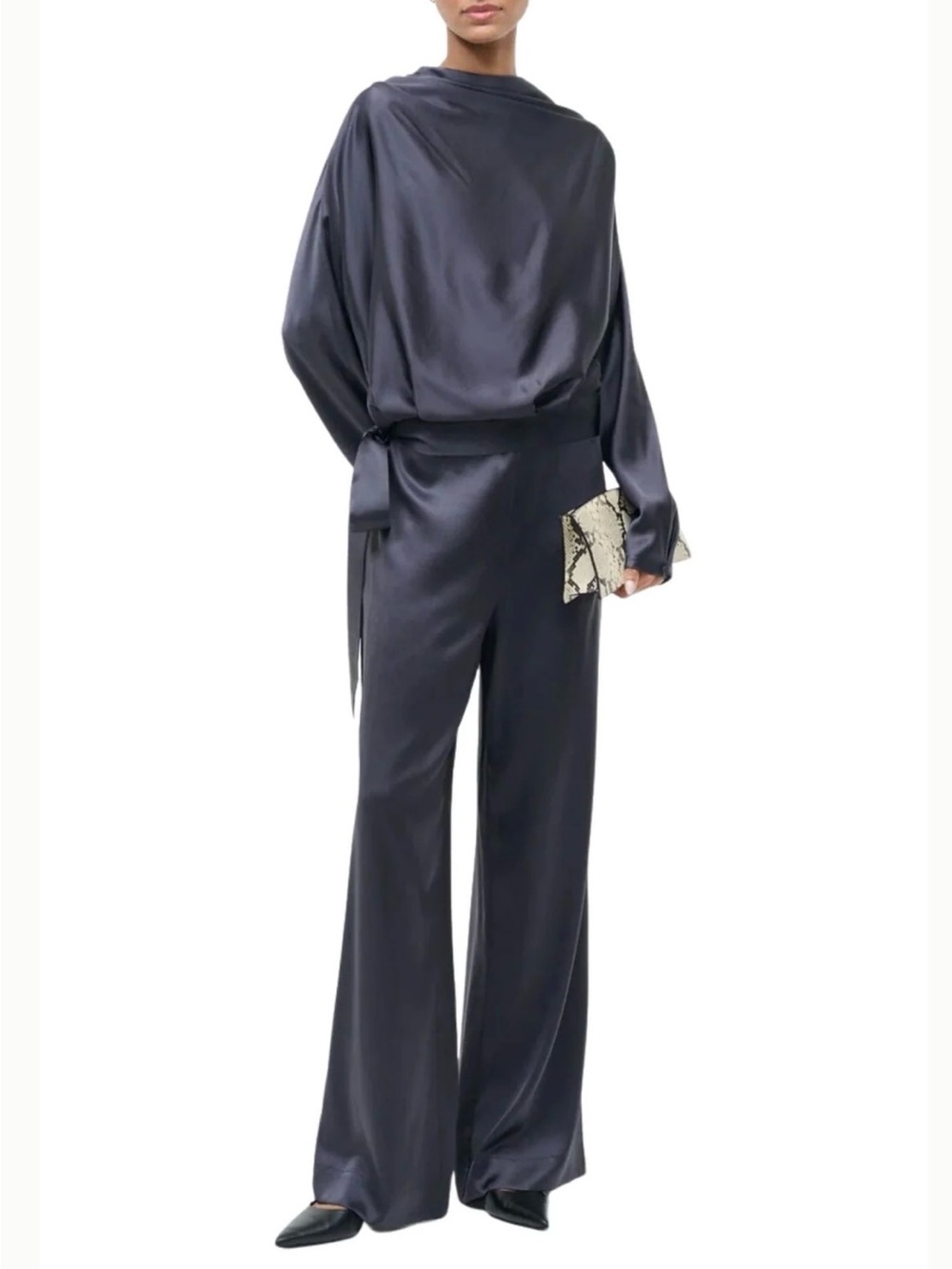 Staud Stroll Silk Pant Nocturne NWT